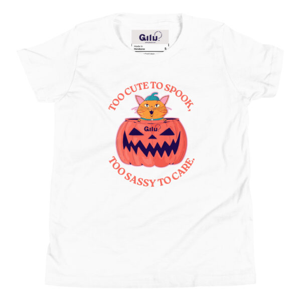 Too Cute to Spook, Too Sassy to Care Youth Tee | Gilu - Image 4