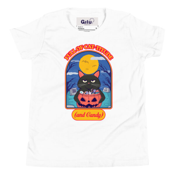Full of Cat-titude (and Candy) Youth Tee | Gilu - Image 5